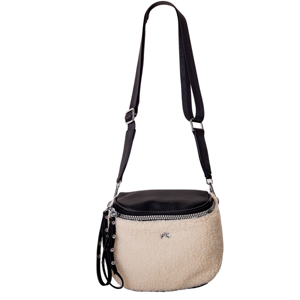 Elyanna - Sac Bandoulière Sherpa Blanc||Elyanna - White Sherpa Crossbody Bag
