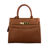 Arianne - sac à poigné brun||Arianne - Brown top handle bag