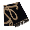 Helia - foulard noir et marron||Helia- foulard noir et camel