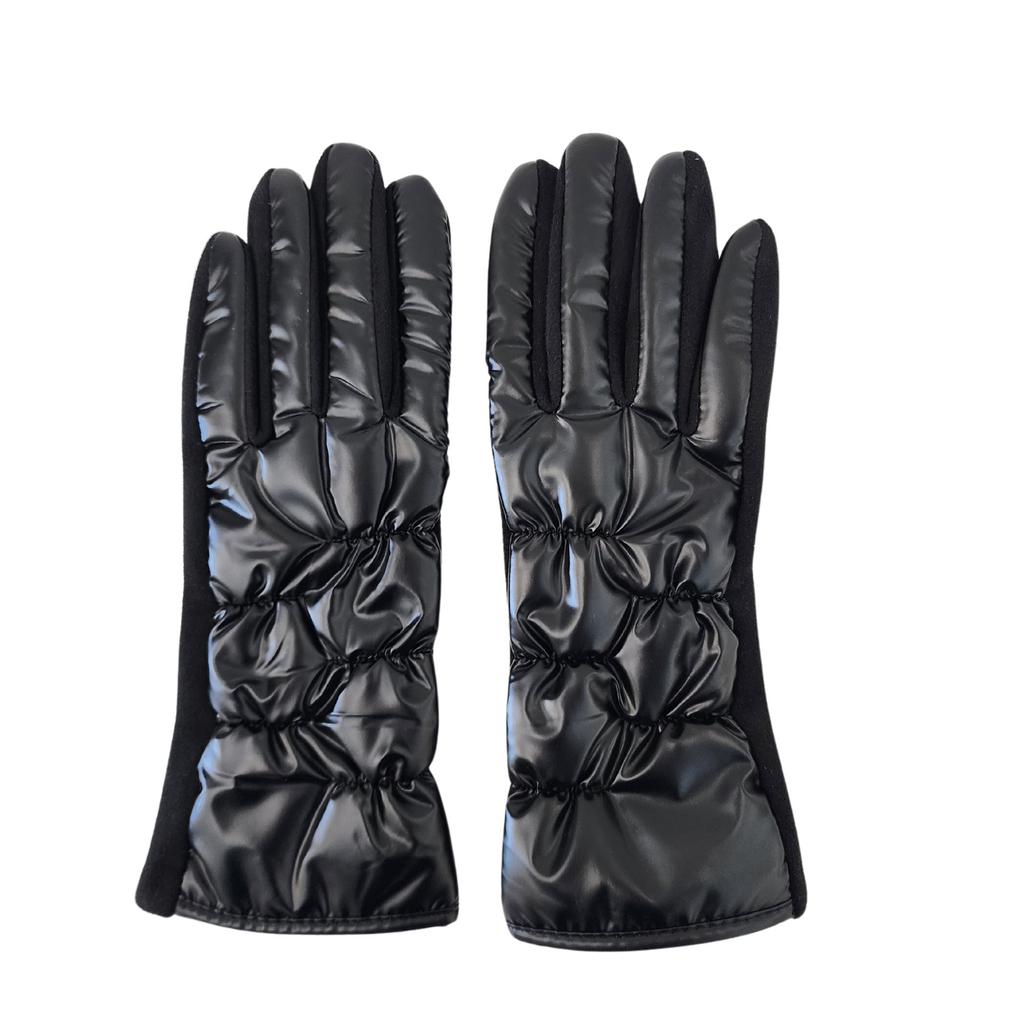 Janice Noir - gants matelassés||Janice Black - quilted gloves