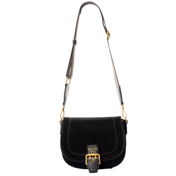 Kylie - Simili suède sac bandoulière Noir||Kylie - Black faux suede crossbody bag