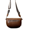Priscilla - Simili suède sac bandoulière Brun||Priscilla - Brown Faux suede crossbody bag