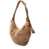 Sofia - Sac à épaule en fausse fourrure taupe||Sofia - Taupe faux-fur hobo bag