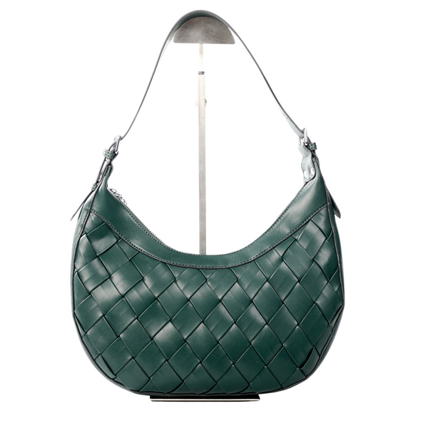 Valentina vert forêt - Sac à poignée demi-lune||Valentina forest green - Crescent top handle bag