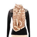 Willow - foulard marron et blanc||Willow - tan and white scarf