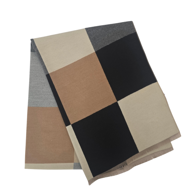 Margot - Foulard motif grand carreau||Margot- colour-block check scarf