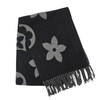 Celeste - Foulard noir avec motif de fleurs||Celeste - Black with flower pattern scarf