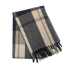 Agnes - Foulard gris et beige rayé||Agnes- Grey and beige stripes scarf
