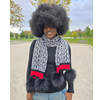 Tina - rouge, foulard avec 4 pompons||Tina - red, scarf with 4 pompoms